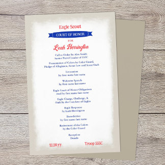 Red, White, Blue Court of Honor Program チラシ