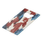 Red White Blue Cow Animal Print クレジットカード栓抜き (裏面アングル)