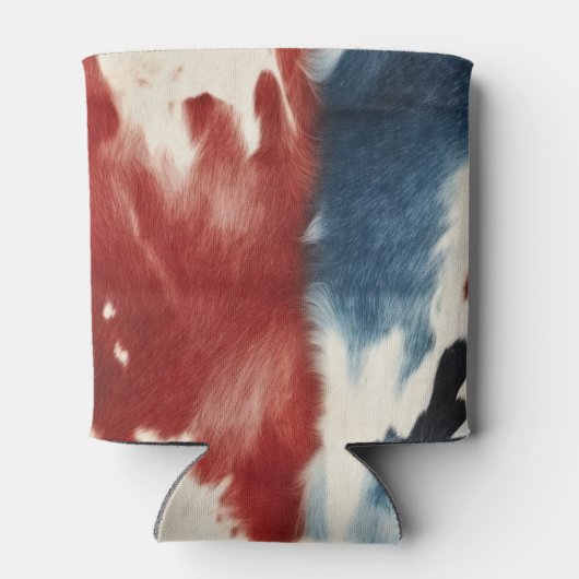 Red White Blue Cow Print 缶クーラー (裏面)