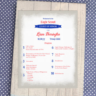 Red, White, Blue Eagle Court of Honor Program チラシ