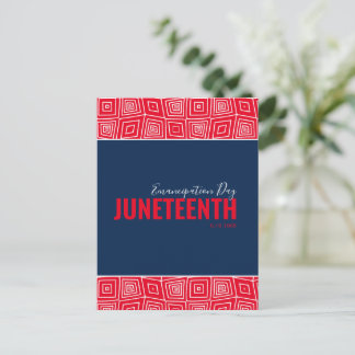Red White Blue Emancipation Day June 19 JUNETEENTH ポストカード