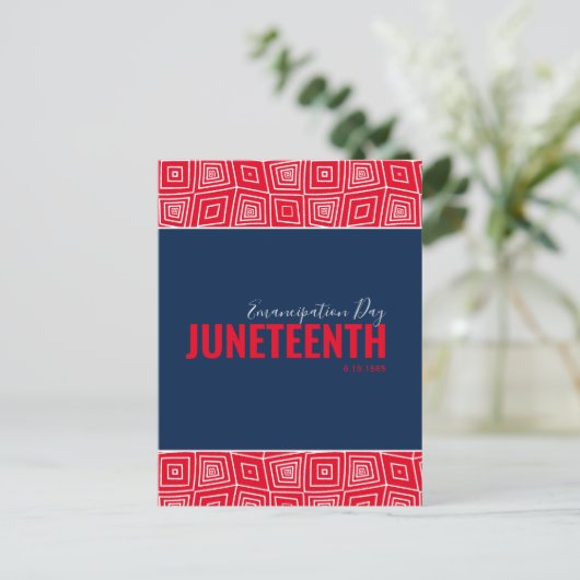 Red White Blue Emancipation Day June 19 JUNETEENTH ポストカード (スタンド正面)