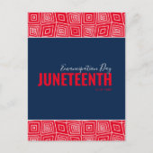 Red White Blue Emancipation Day June 19 JUNETEENTH ポストカード (正面)