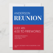 Red White Blue Family Reunion Invitation 招待状 (正面)