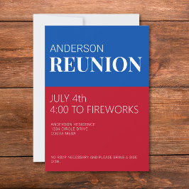 Red White Blue Family Reunion Invitation 招待状