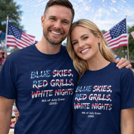 Red White Blue Flag 4th of July Family Crew  Tシャツ