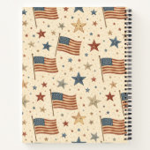 Red White Blue Flags Patriotic Pattern ノートブック (裏面)
