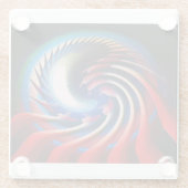Red White Blue Fractal With Claws & Spikes ガラスコースター (裏面)
