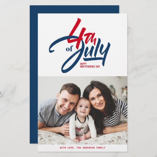 Red、White、Blue Happy Independence Day写真 (正面/裏面)