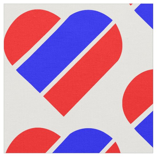 red white blue heart usa patriotic ファブリック (クローズアップ)