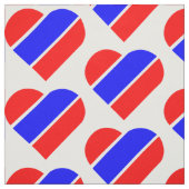 red white blue heart usa patriotic ファブリック (見本)