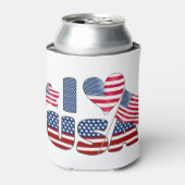 RED WHITE BLUE I HEART USA PATRIOTIC 缶クーラー (缶正面)