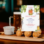 Red White & Blue Make 60 Great Again Beer Birthday 招待状