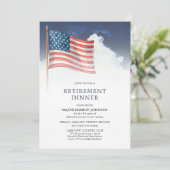 Red White Blue Military American Flag Retirement 招待状 (スタンド正面)