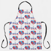 RED WHITE BLUE PATRIOTIC BALLOONS エプロン (正面)