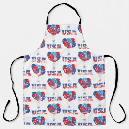 RED WHITE BLUE PATRIOTIC BALLOONS エプロン