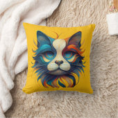 Red White & Blue Patriotic Cat クッション (ブランケット)