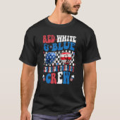 Red White Blue Respiratory Therapist Crew Groovy 4 Tシャツ (正面)