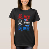 Red White Blue Three Cute Chow Chow 4th July Ameri Tシャツ (正面)