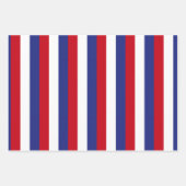 Red、White、Blue USAの星とストライプのパターン ラッピングペーパーシート (正面3)
