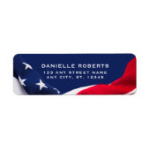 Red White & Blue-USA Flag Stars And Stripes ラベル (正面)