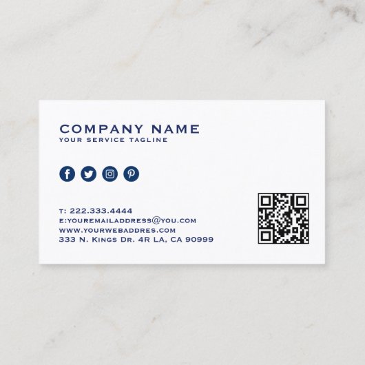 Red White & Blue-USA Flag Stars And Stripes 名刺 (裏面)