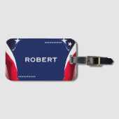 Red White & Blue-USA Flag Stars And Stripes 4 ラゲッジタグ (正面横)