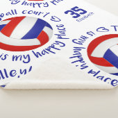 red white blue volleyball court happy place シェルパブランケット (3/4)