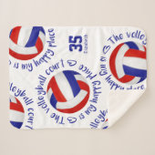 red white blue volleyball court happy place シェルパブランケット (正面(横))