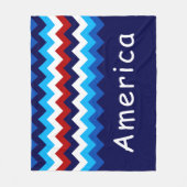 Red White Blue Zigzag Custom Medium Fleece Blanket フリースブランケット (正面)