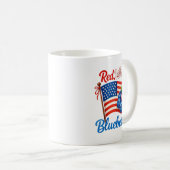 Red White Blueberries Funny Patriotic Usa Flag Vin コーヒーマグカップ (正面右)