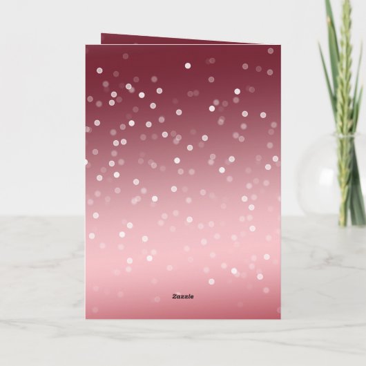 Red White Bokeh Dots Christmas Deer カード (裏面)