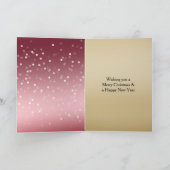 Red White Bokeh Dots Christmas Pretty Black Girl カード (内部)