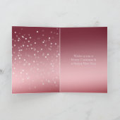 Red White Bokeh Dots Snowman Christmas カード (内部)