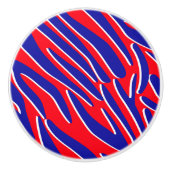 Red, White & Bold | 虎縞 陶器取っ手 セラミックノブ (正面)
