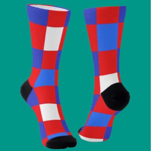 Red, White & Bold – Patriotic Crew Socks ソックス