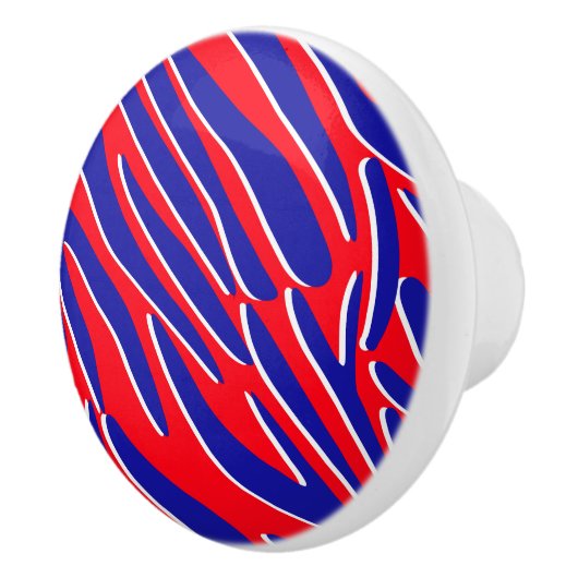 Red, White & Bold | Tiger Stripe Ceramic Knob セラミックノブ (右)