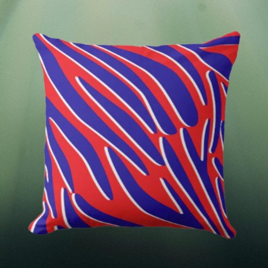 Red, White & Bold | Tiger Stripe Throw Pillow クッション