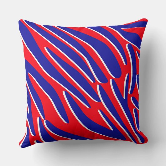 Red, White & Bold | Tiger Stripe Throw Pillow クッション (裏面)