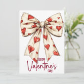 Red White Bow Happy Valentines Day シーズンカード (スタンド正面)