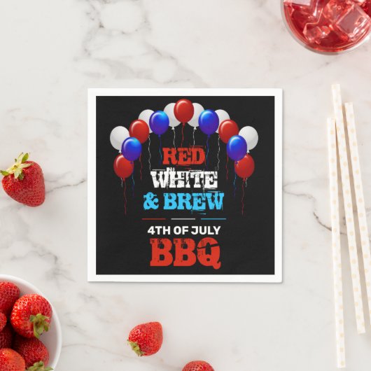 Red White & Brew 7月4日BBQパーティー スタンダードカクテルナプキン (インサイチュ)