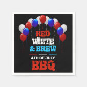 Red White & Brew 7月4日BBQパーティー スタンダードカクテルナプキン (正面)