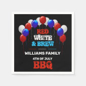 Red White & Brew 7月4日BBQファミリーパーティー スタンダードカクテルナプキン (正面)
