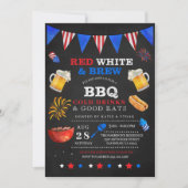 Red White & Brew 7月4日BBQ招待状 招待状 (正面)