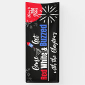 Red White & Buzzed 4th of July Party Banner 横断幕 (縦)