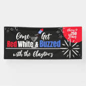Red White & Buzzed 4th of July Party Banner 横断幕 (横)