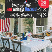Red White & Buzzed 4th of July Party Banner 横断幕