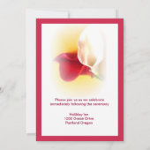 Red & White Calla Lily Wedding Invitation 招待状 (裏面)