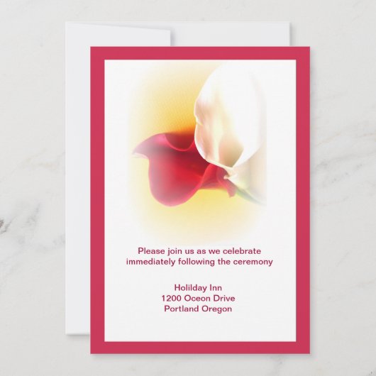 Red & White Calla Lily Wedding Invitation 招待状 (裏面)