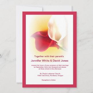 Red & White Calla Lily Wedding Invitation 招待状